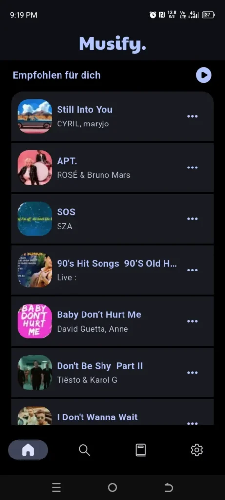 Music App Screenshot